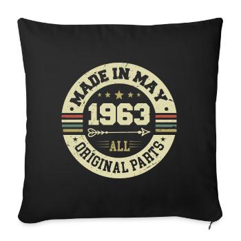Mai 1963 Jahrestag Mai 1963 Geburtstag May 1963 - Sofakissenbezug 45 x 45 cm - Schwarz - Vorne