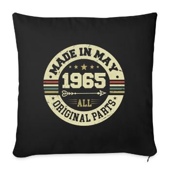 Mai 1965 Jahrestag Mai 1965 Geburtstag May 1965 - Sofakissenbezug 45 x 45 cm - Schwarz - Vorne