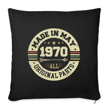 Mai 1970 Anniversaire Mai 1970 Anniversaire Mai 1970 - Housse de coussin décorative 45 x 45 cm - noir - Devant
