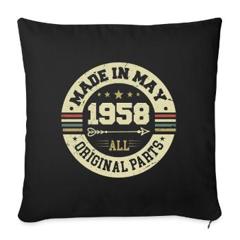 Mai 1958 Jahrestag Mai 1958 Geburtstag May 1958 - Sofakissenbezug 45 x 45 cm - Schwarz - Vorne