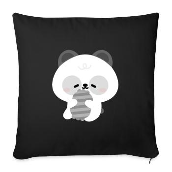 Sleepy Panda - Sofa pillowcase 17,3'' x 17,3'' (45 x 45 cm) - black - Front