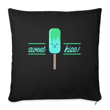 Crème glacée cadeau de crème glacée doux comique froid drôle mignon - Housse de coussin décorative 45 x 45 cm - noir - Devant