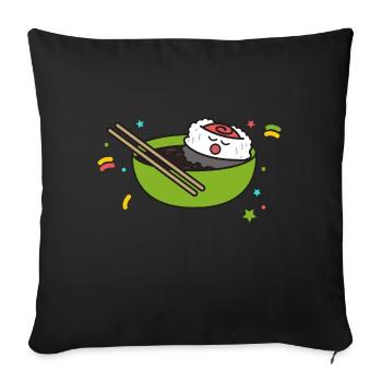 Sushi nigiri maki gift japanese funny food - Sofa pillowcase 17,3'' x 17,3'' (45 x 45 cm) - black - Front