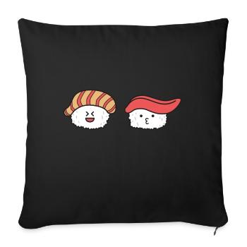 Sushi maki gift funny japanese food nigiri - Sofa pillowcase 17,3'' x 17,3'' (45 x 45 cm) - black - Front