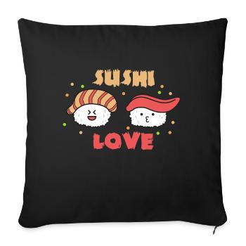 Sushi maki gift funny japanese food nigiri - Sofa pillowcase 17,3'' x 17,3'' (45 x 45 cm) - black - Front