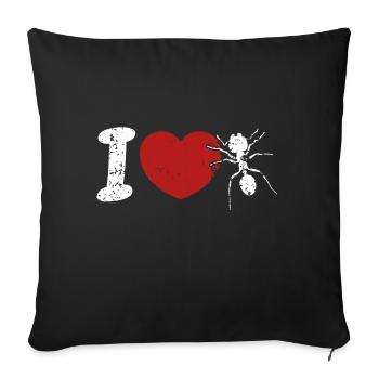 Ant heart ants gift nature love insects - Sofa pillowcase 17,3'' x 17,3'' (45 x 45 cm) - black - Front