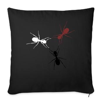 ants - Sofa pillowcase 17,3'' x 17,3'' (45 x 45 cm) - black - Front