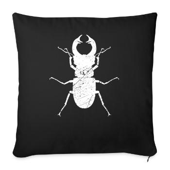 Coléoptère coléoptère en bois cadeau insectes nature animale - Housse de coussin décorative 45 x 45 cm - noir - Devant