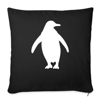 Penguin bird gift south pole animal protection nature zoo - Sofa pillowcase 17,3'' x 17,3'' (45 x 45 cm) - black - Front