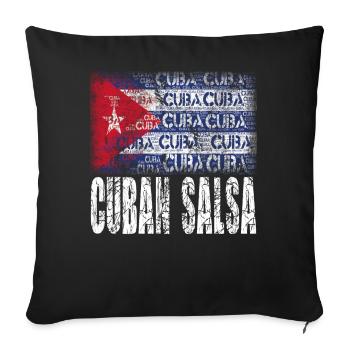 Salsa Cuba - salsa danseur cadeau T-shirt- - Housse de coussin décorative 45 x 45 cm - noir - Devant