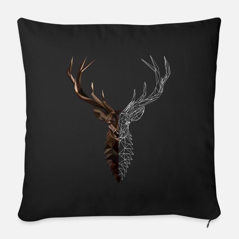 Hirsch Polygon Kunst - Sofakissenbezug 45 x 45 cm - Schwarz