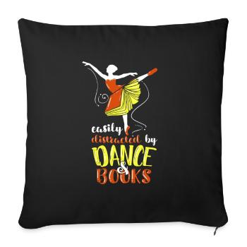 Ballet Distrait De La Danse Et Des Livres Cadeau - Housse de coussin décorative 45 x 45 cm - noir - Devant