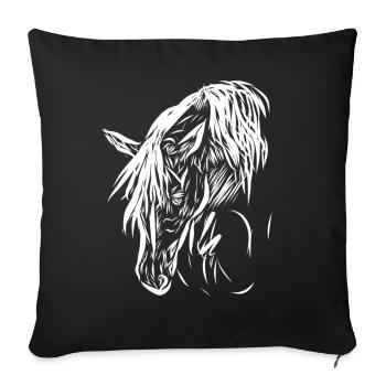 Horse - Sofa pillowcase 17,3'' x 17,3'' (45 x 45 cm) - black - Front