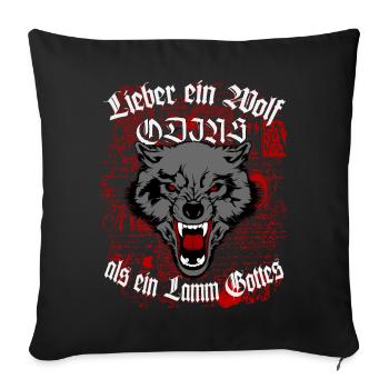 Wikinger Wolf Odins - Sofakissenbezug 45 x 45 cm - Schwarz - Vorne
