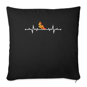 Jogging - cadeau de loisirs chemise - Housse de coussin décorative 45 x 45 cm - noir - Devant
