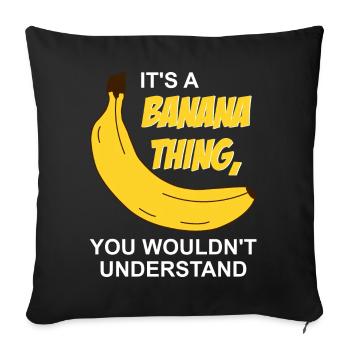 C’est un truc de banane - Housse de coussin décorative 45 x 45 cm - noir - Devant