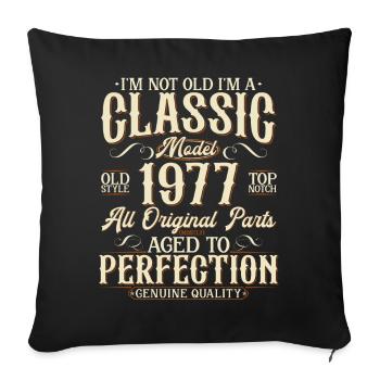Born in 1977 Vintage Vintage Birthday Gift - Sofa pillowcase 17,3'' x 17,3'' (45 x 45 cm) - black - Front