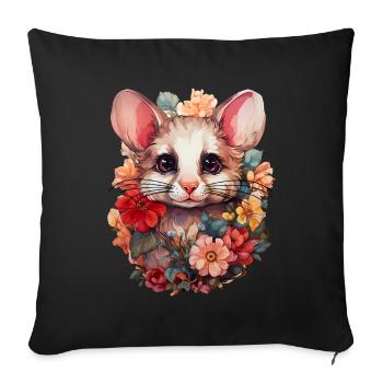 Maus - Sofakissenbezug 45 x 45 cm - Schwarz - Vorne