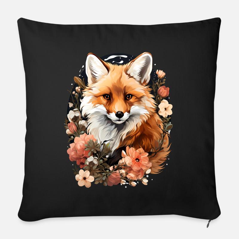 Fuchs - Sofakissenbezug 45 x 45 cm - Schwarz