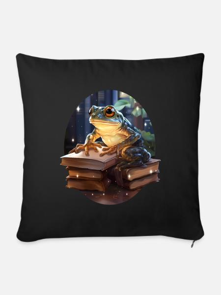 Frosch - Sofakissenbezug 45 x 45 cm - Schwarz