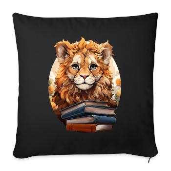 Lion - Sofa pillowcase 17,3'' x 17,3'' (45 x 45 cm) - black - Front