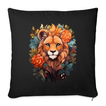 Lion - Sofa pillowcase 17,3'' x 17,3'' (45 x 45 cm) - black - Front