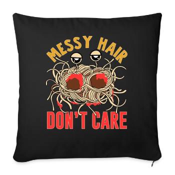 Fliegendes Spaghettimonster FSM - Sofakissenbezug 45 x 45 cm - Schwarz - Vorne