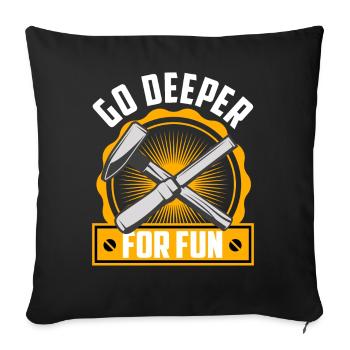 Chasse aux roches Chasseur de minéraux - Housse de coussin décorative 45 x 45 cm - noir - Devant