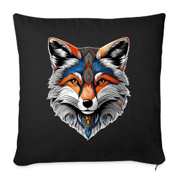 La tête d'un beau renard - Housse de coussin décorative 45 x 45 cm - noir - Devant