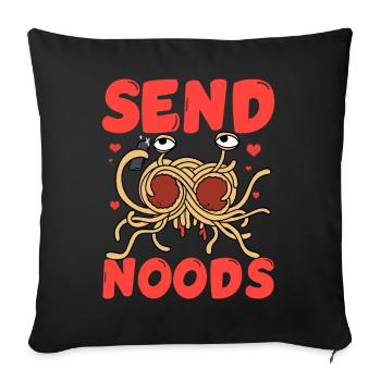 Fliegendes Spaghettimonster FSM - Sofakissenbezug 45 x 45 cm - Schwarz - Vorne