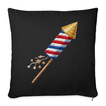 Fireworks arrow in embroidered look (printed) - Sofa pillowcase 17,3'' x 17,3'' (45 x 45 cm) - black - Front