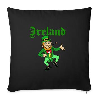 Ireland St Patrick Leprechaun - Sofa pillowcase 17,3'' x 17,3'' (45 x 45 cm) - black - Front