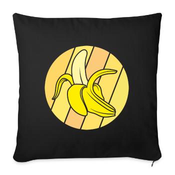 banana - Sofa pillowcase 17,3'' x 17,3'' (45 x 45 cm) - black - Front