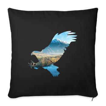 Koenig the Luefte Adler nature montagnes - Housse de coussin décorative 45 x 45 cm - noir - Devant