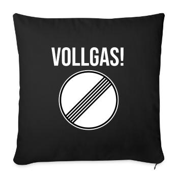 Signe de la manette des gaz illimitée - Housse de coussin décorative 45 x 45 cm - noir - Devant