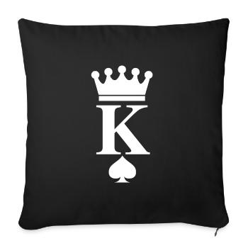 King Card Game Piek Gift King Crown Skat - Sofa pillowcase 17,3'' x 17,3'' (45 x 45 cm) - black - Front