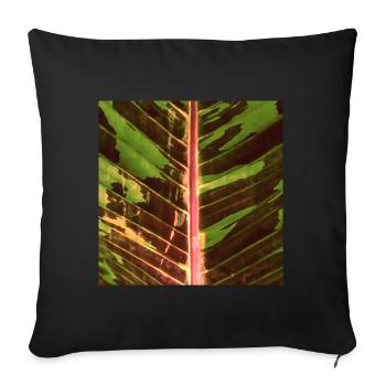 Bananas leaf watercolor - Sofa pillowcase 17,3'' x 17,3'' (45 x 45 cm) - black - Front