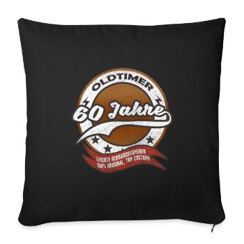 60th birthday gift - Sofa pillowcase 17,3'' x 17,3'' (45 x 45 cm) - black - Front
