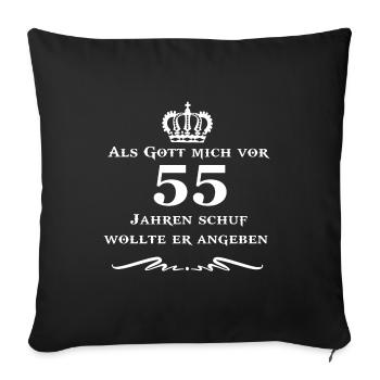 Dieu a créé l’anniversaire il y a 55 ans - Housse de coussin décorative 45 x 45 cm - noir - Devant