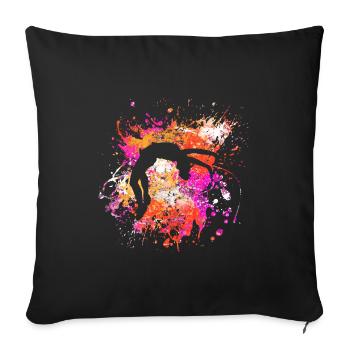 gymnast turner color blast - Sofa pillowcase 17,3'' x 17,3'' (45 x 45 cm) - black - Front