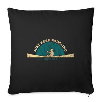 Canoe paddle gift - Sofa pillowcase 17,3'' x 17,3'' (45 x 45 cm) - black - Front
