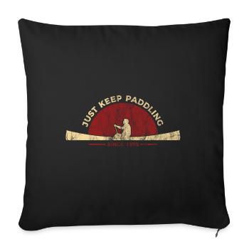 paddle Canoe cadeau - Housse de coussin décorative 45 x 45 cm - noir - Devant