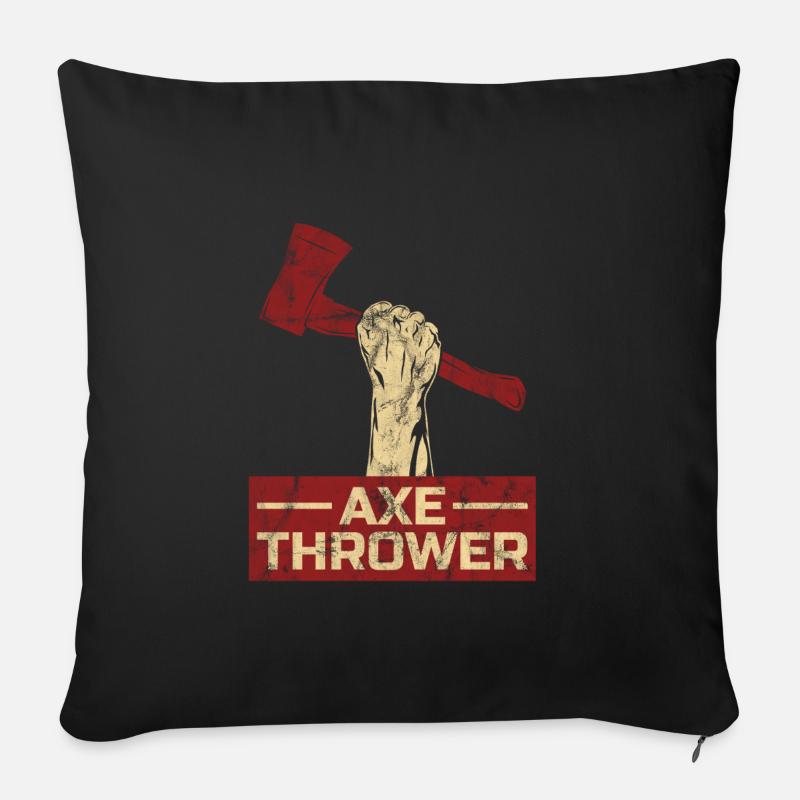 Axtwerfer Geschenk - Sofakissenbezug 45 x 45 cm - Schwarz