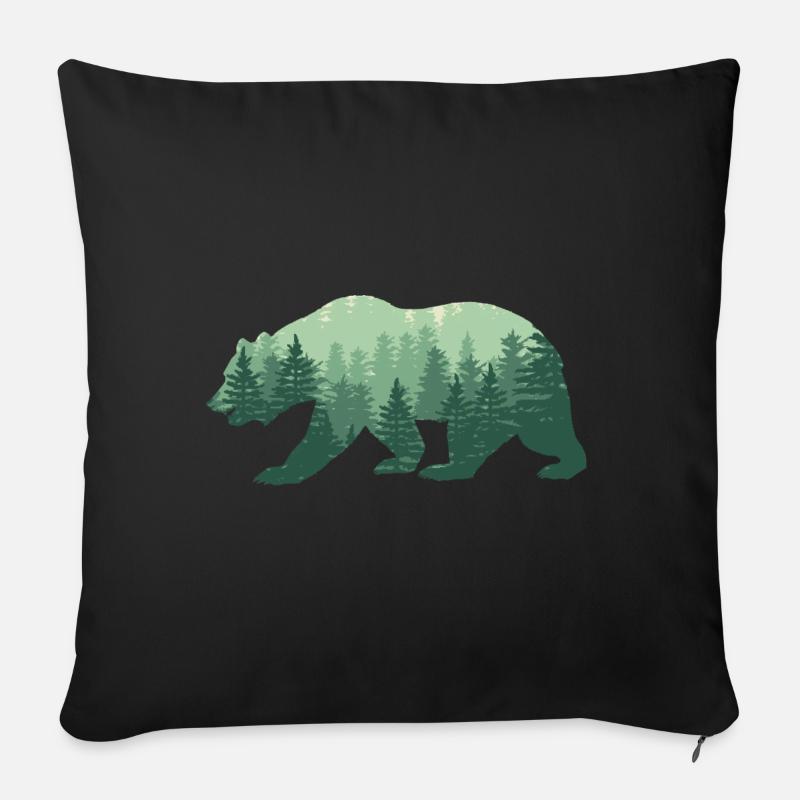 Natur Bär - Sofakissenbezug 45 x 45 cm - Schwarz