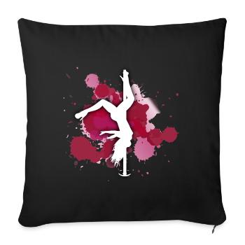 cadeau pôle danse danseuse poledance - Housse de coussin décorative 45 x 45 cm - noir - Devant