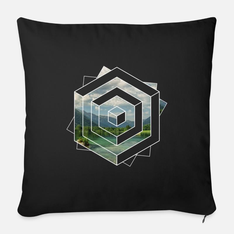 natur geometrie formen mathematik landschaft - Sofakissenbezug 45 x 45 cm - Schwarz