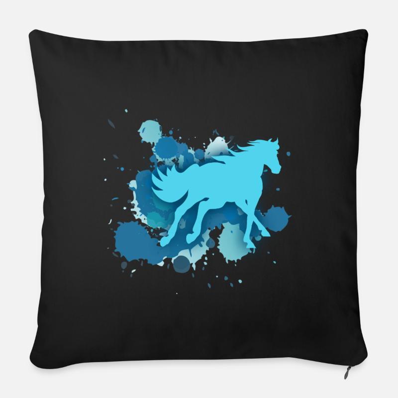 passe-temps d'équitation - Housse de coussin décorative 45 x 45 cm - noir