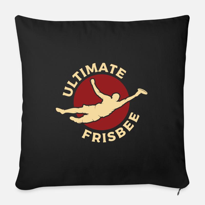 Frisbee ultime Frisbee - Housse de coussin décorative 45 x 45 cm - noir