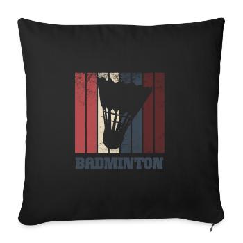 badminton shuttlecock gift - Sofa pillowcase 17,3'' x 17,3'' (45 x 45 cm) - black - Front