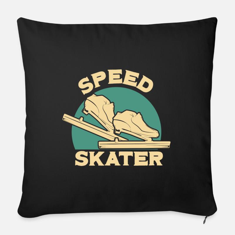 Eisschnelllauf Skater Designs - Sofakissenbezug 45 x 45 cm - Schwarz